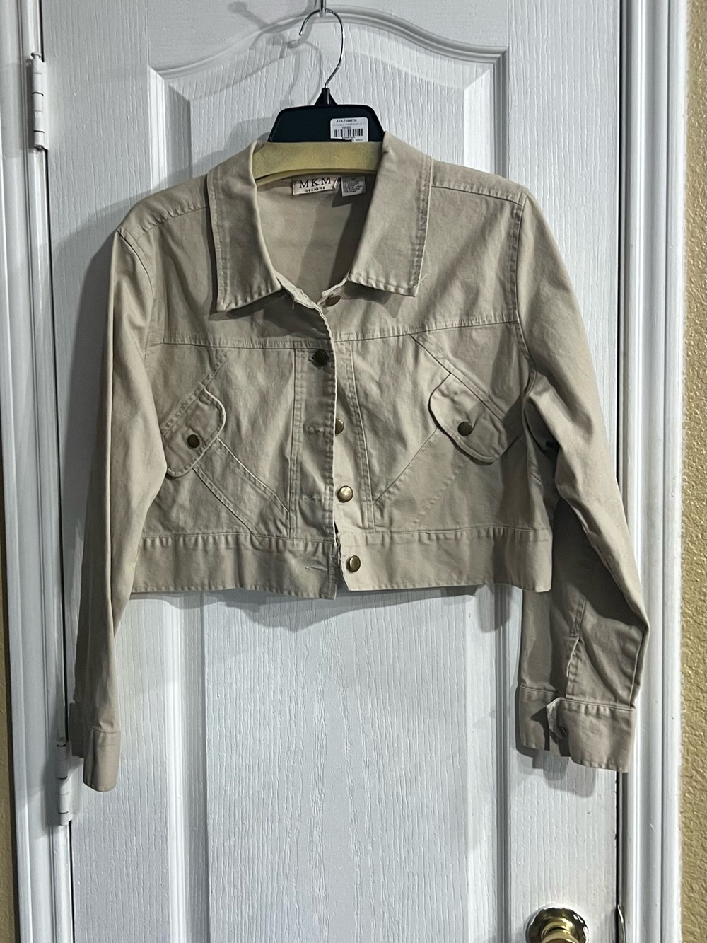MKM Designs Cropped Beige Jean Jacket